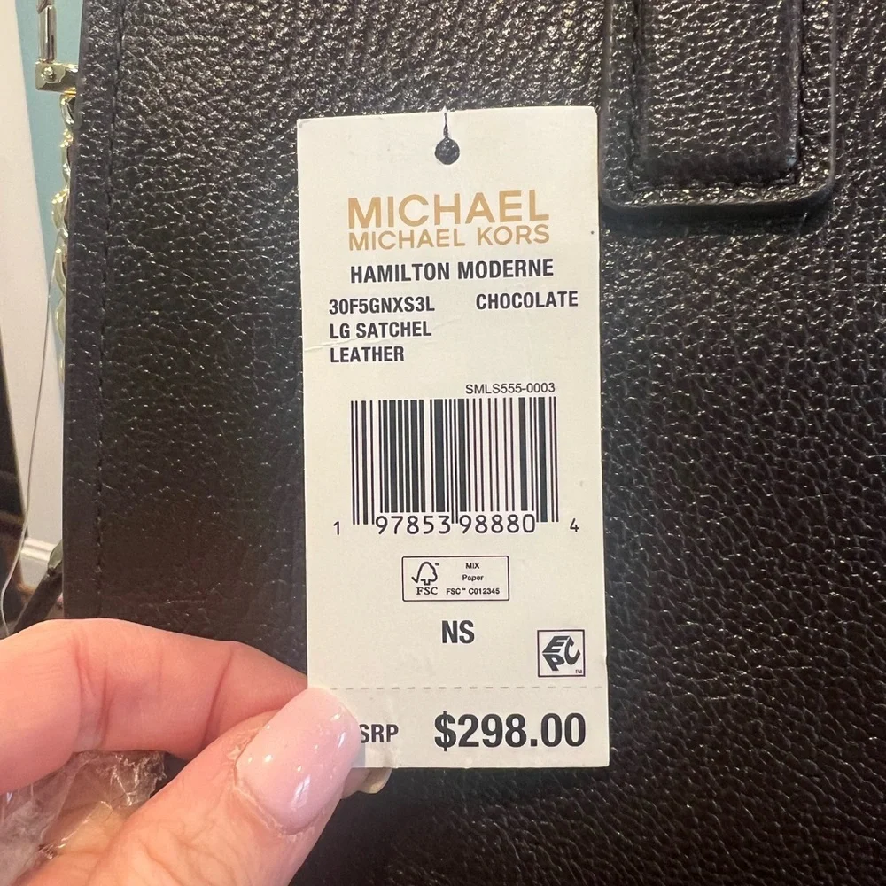 NWT Michael Kors Large Hamilton Leather Satchel